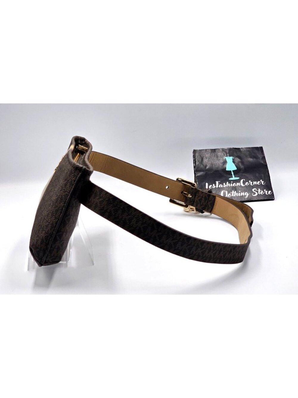 Michael Kors Women's Brown Beige Signature Logo Waist Pack Belt Bag Sz S/M 3303 - Picture 6 of 15